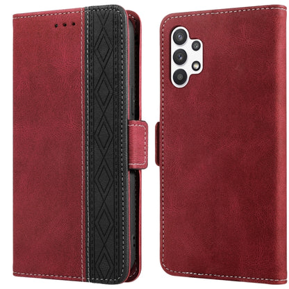 Stitching Side-Magnetic RFID Leather Phone Case, For Samsung Galaxy A02, For Samsung Galaxy A02s, For Samsung Galaxy A03s 166mm, For Samsung Galaxy A12 5G, For Samsung Galaxy A13 4G, For Samsung Galaxy A13 5G, For Samsung Galaxy A22 5G                 ...