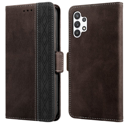 Stitching Side-Magnetic RFID Leather Phone Case, For Samsung Galaxy A02, For Samsung Galaxy A02s, For Samsung Galaxy A03s 166mm, For Samsung Galaxy A12 5G, For Samsung Galaxy A13 4G, For Samsung Galaxy A13 5G, For Samsung Galaxy A22 5G                 ...