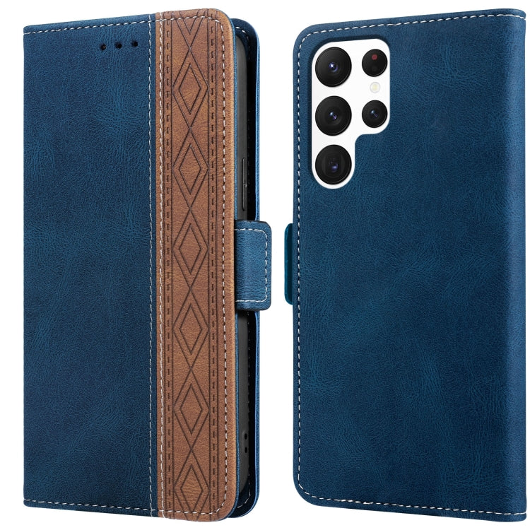 Stitching Side-Magnetic RFID Leather Phone Case, For Samsung Galaxy S22 5G, For Samsung Galaxy S22+ 5G, For Samsung Galaxy S22 Ultra 5G