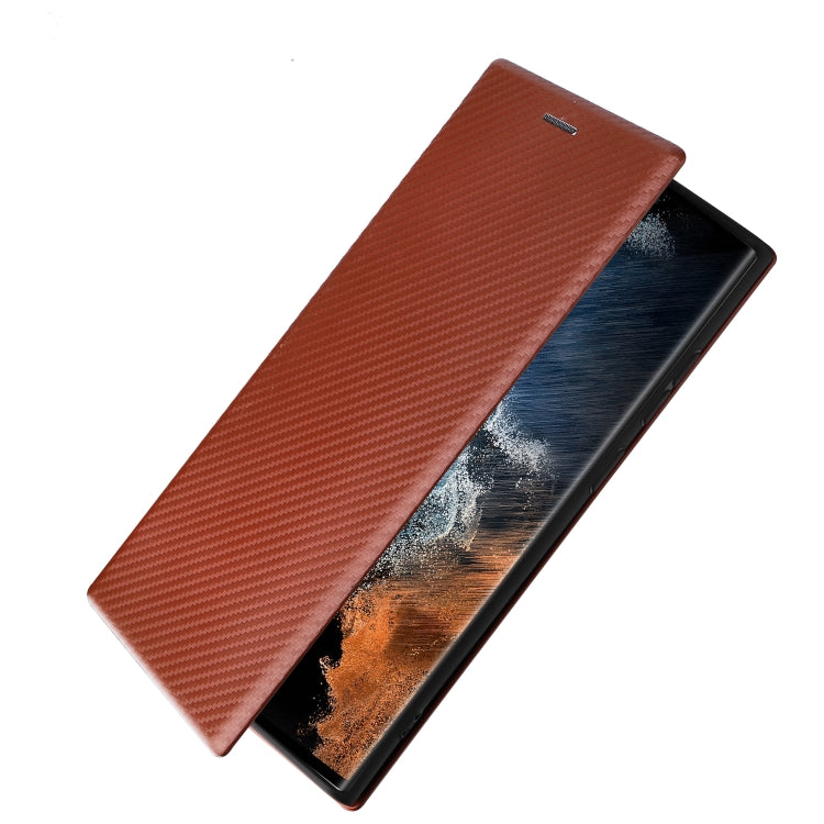Carbon Fiber Texture Magnetic Horizontal Flip Leather Phone Case, For Samsung Galaxy S22 Ultra 5G, For OnePlus Nord CE 2 5G, For Xiaomi Poco X4 Pro 5G, For Motorola Moto G22, For TCL 30 5G / 30+