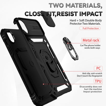 Sliding Camshield Holder Phone Case, For iPhone XR, For iPhone XS / X, For iPhone XS Max, For iPhone 12 mini, For iPhone SE 2022 / SE 2020 / 8 / 7 / 6, For iPhone 8 Plus / 7 Plus / 6 Plus