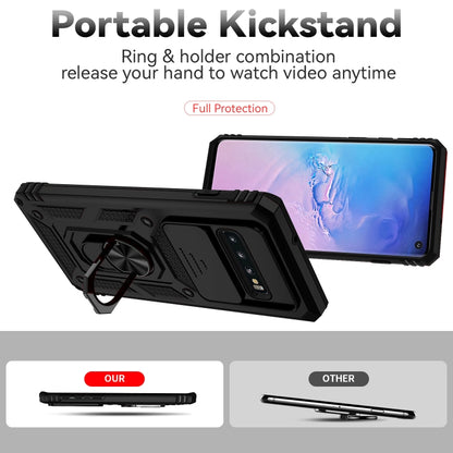 Sliding Camshield Holder Phone Case, For Samsung Galaxy S10, For Samsung Galaxy S10+, For Samsung Galaxy S20 FE, For Samsung Galaxy S21 5G, For Samsung Galaxy S21 FE 5G, For Samsung Galaxy S21+ 5G