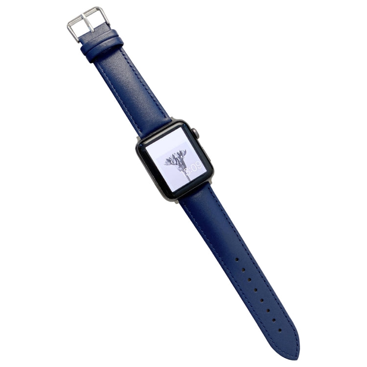 Glossy Leather Watchband For Apple Watch Series, 7 41mm / 6&SE&5&4 40mm / 3&2&1 38mm, 7 45mm / 6&SE&5&4 44mm / 3&2&1 42mm