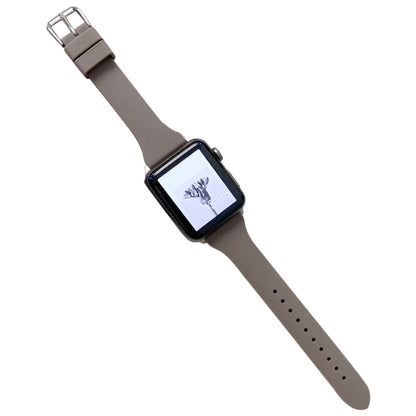 Small Waist Silicone Watchband For Apple Watch Series, 7 41mm / 6&SE&5&4 40mm / 3&2&1 38mm, 7 45mm / 6&SE&5&4 44mm / 3&2&1 42mm