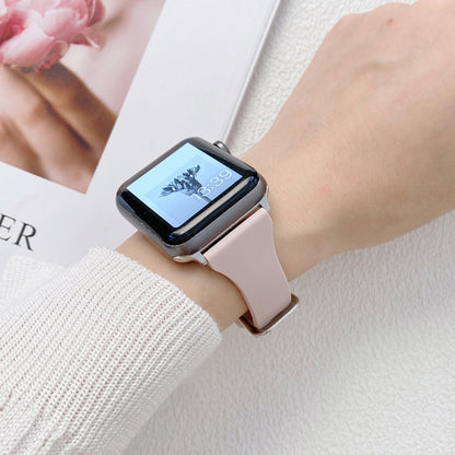 Small Waist Silicone Watchband For Apple Watch Series, 7 41mm / 6&SE&5&4 40mm / 3&2&1 38mm, 7 45mm / 6&SE&5&4 44mm / 3&2&1 42mm