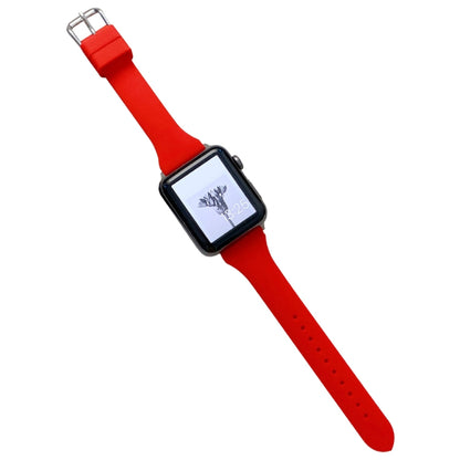 Small Waist Silicone Watchband For Apple Watch Series, 7 41mm / 6&SE&5&4 40mm / 3&2&1 38mm, 7 45mm / 6&SE&5&4 44mm / 3&2&1 42mm