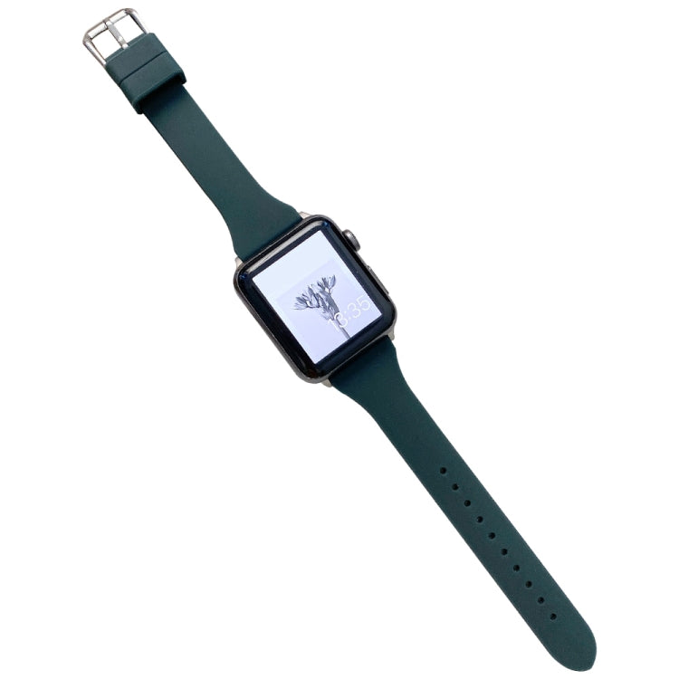 Small Waist Silicone Watchband For Apple Watch Series, 7 41mm / 6&SE&5&4 40mm / 3&2&1 38mm, 7 45mm / 6&SE&5&4 44mm / 3&2&1 42mm