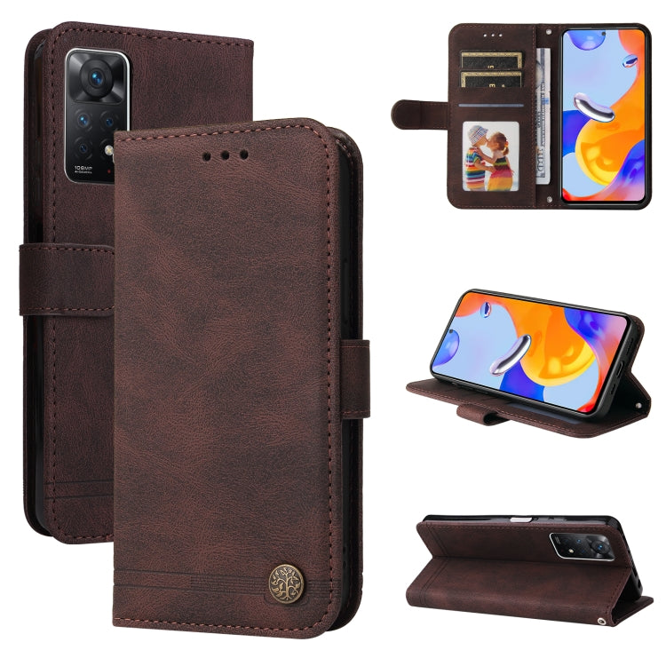 Skin Feel Life Tree Metal Button Horizontal Flip Leather Case, For Xiaomi Redmi Note 11 4G(Global), For Xiaomi Redmi Note 11 Pro 4G, For OPPO Realme 9i / A36 4G / A76 4G(Global), For OPPO Realme GT2 Pro, For OPPO Realme 9 Pro+                          ...