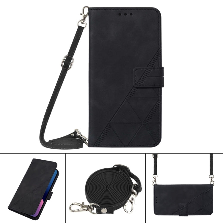 Crossbody 3D Embossed Flip Leather Phone Case, For iPhone 11, For iPhone 11 Pro, For iPhone 11 Pro Max, For iPhone X / XS, For iPhone XR, For iPhone XS Max, For iPhone SE 2022 / SE 2020 / 8 / 7, For iPhone 8 Plus / 7 Plus