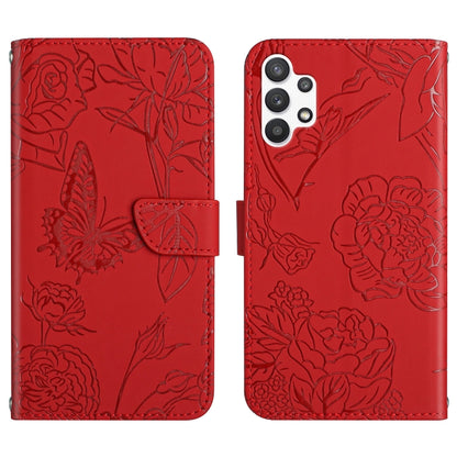 Skin Feel Butterfly Peony Embossed Leather Phone Case, For Samsung Galaxy A12, For Samsung Galaxy A13 4G, For Samsung Galaxy A13 5G, For Samsung Galaxy A20 / A30, For Samsung Galaxy A20e, For Samsung Galaxy A20s, For Samsung Galaxy A21                 ...