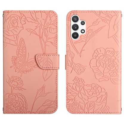 Skin Feel Butterfly Peony Embossed Leather Phone Case, For Samsung Galaxy A12, For Samsung Galaxy A13 4G, For Samsung Galaxy A13 5G, For Samsung Galaxy A20 / A30, For Samsung Galaxy A20e, For Samsung Galaxy A20s, For Samsung Galaxy A21                 ...