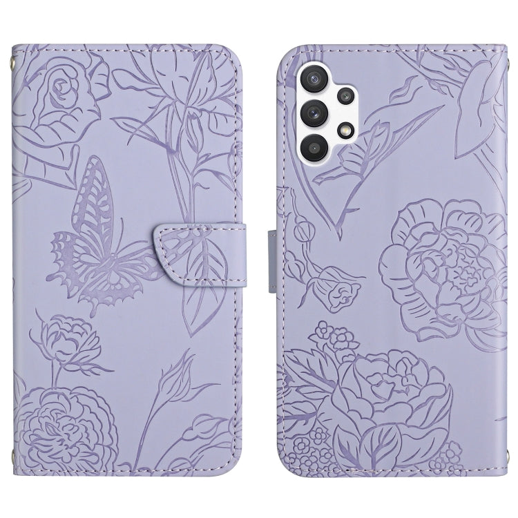 Skin Feel Butterfly Peony Embossed Leather Phone Case, For Samsung Galaxy A12, For Samsung Galaxy A13 4G, For Samsung Galaxy A13 5G, For Samsung Galaxy A20 / A30, For Samsung Galaxy A20e, For Samsung Galaxy A20s, For Samsung Galaxy A21                 ...