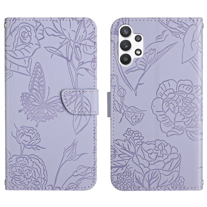 Skin Feel Butterfly Peony Embossed Leather Phone Case, For Samsung Galaxy A12, For Samsung Galaxy A13 4G, For Samsung Galaxy A13 5G, For Samsung Galaxy A20 / A30, For Samsung Galaxy A20e, For Samsung Galaxy A20s, For Samsung Galaxy A21                 ...