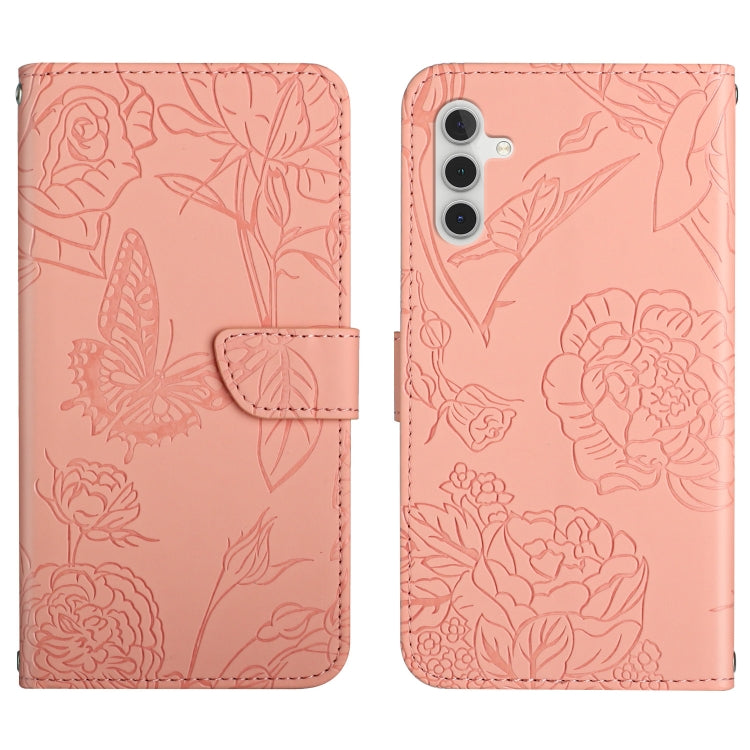 Skin Feel Butterfly Peony Embossed Leather Phone Case, For Samsung Galaxy A12, For Samsung Galaxy A13 4G, For Samsung Galaxy A13 5G, For Samsung Galaxy A20 / A30, For Samsung Galaxy A20e, For Samsung Galaxy A20s, For Samsung Galaxy A21                 ...