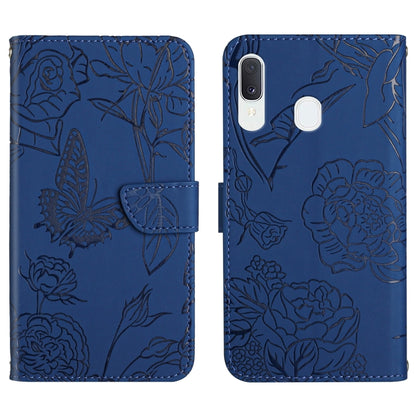 Skin Feel Butterfly Peony Embossed Leather Phone Case, For Samsung Galaxy A12, For Samsung Galaxy A13 4G, For Samsung Galaxy A13 5G, For Samsung Galaxy A20 / A30, For Samsung Galaxy A20e, For Samsung Galaxy A20s, For Samsung Galaxy A21                 ...
