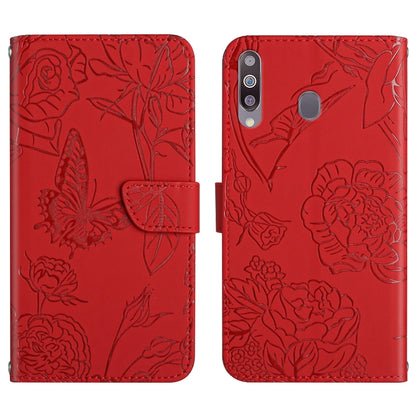 Skin Feel Butterfly Peony Embossed Leather Phone Case, For Samsung Galaxy A12, For Samsung Galaxy A13 4G, For Samsung Galaxy A13 5G, For Samsung Galaxy A20 / A30, For Samsung Galaxy A20e, For Samsung Galaxy A20s, For Samsung Galaxy A21                 ...