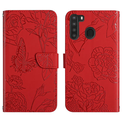 Skin Feel Butterfly Peony Embossed Leather Phone Case, For Samsung Galaxy A12, For Samsung Galaxy A13 4G, For Samsung Galaxy A13 5G, For Samsung Galaxy A20 / A30, For Samsung Galaxy A20e, For Samsung Galaxy A20s, For Samsung Galaxy A21                 ...
