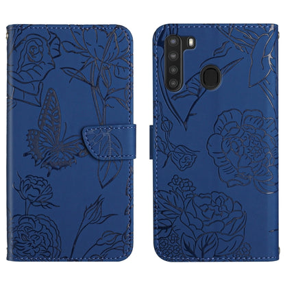Skin Feel Butterfly Peony Embossed Leather Phone Case, For Samsung Galaxy A12, For Samsung Galaxy A13 4G, For Samsung Galaxy A13 5G, For Samsung Galaxy A20 / A30, For Samsung Galaxy A20e, For Samsung Galaxy A20s, For Samsung Galaxy A21                 ...