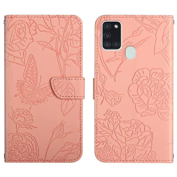 Skin Feel Butterfly Peony Embossed Leather Phone Case, For Samsung Galaxy A12, For Samsung Galaxy A13 4G, For Samsung Galaxy A13 5G, For Samsung Galaxy A20 / A30, For Samsung Galaxy A20e, For Samsung Galaxy A20s, For Samsung Galaxy A21                 ...