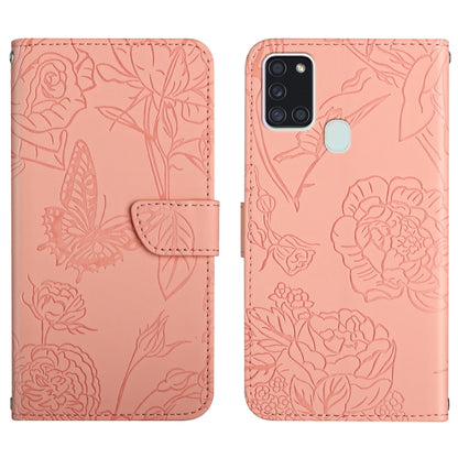 Skin Feel Butterfly Peony Embossed Leather Phone Case, For Samsung Galaxy A12, For Samsung Galaxy A13 4G, For Samsung Galaxy A13 5G, For Samsung Galaxy A20 / A30, For Samsung Galaxy A20e, For Samsung Galaxy A20s, For Samsung Galaxy A21                 ...