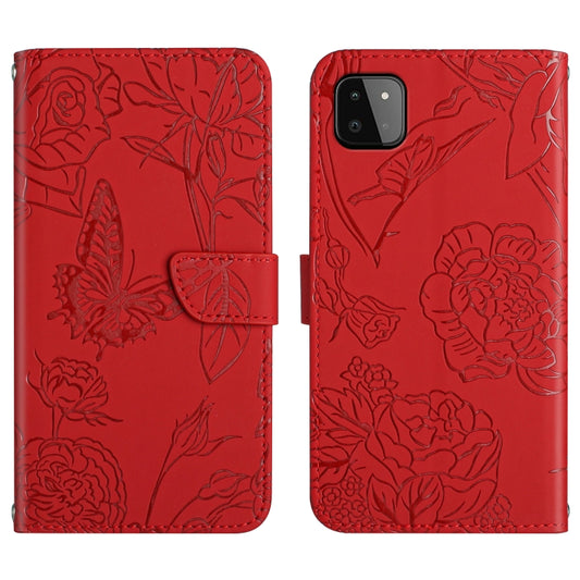 Skin Feel Butterfly Peony Embossed Leather Phone Case, For Samsung Galaxy A22 5G, For Samsung Galaxy A23 4G, For Samsung Galaxy A32 4G, For Samsung Galaxy A32 5G, For Samsung Galaxy A33 5G, For Samsung Galaxy A40, For Samsung Galaxy A41                ...