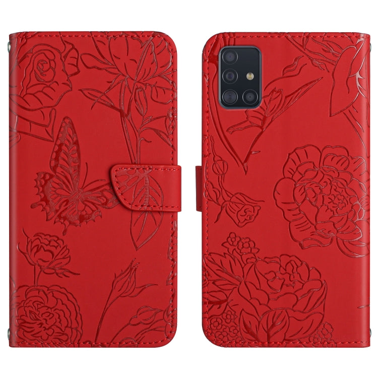 Skin Feel Butterfly Peony Embossed Leather Phone Case, For Samsung Galaxy A51, For Samsung Galaxy A51 5G, For Samsung Galaxy A53 5G, For Samsung Galaxy A70, For Samsung Galaxy A70e, For Samsung Galaxy A71, For Samsung Galaxy A71 5G                     ...
