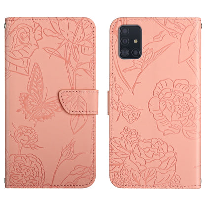 Skin Feel Butterfly Peony Embossed Leather Phone Case, For Samsung Galaxy A51, For Samsung Galaxy A51 5G, For Samsung Galaxy A53 5G, For Samsung Galaxy A70, For Samsung Galaxy A70e, For Samsung Galaxy A71, For Samsung Galaxy A71 5G                     ...