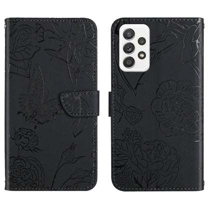 Skin Feel Butterfly Peony Embossed Leather Phone Case, For Samsung Galaxy A51, For Samsung Galaxy A51 5G, For Samsung Galaxy A53 5G, For Samsung Galaxy A70, For Samsung Galaxy A70e, For Samsung Galaxy A71, For Samsung Galaxy A71 5G                     ...