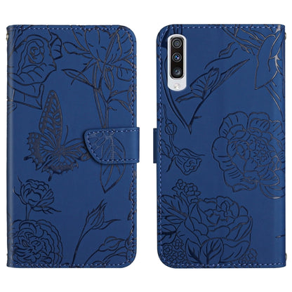 Skin Feel Butterfly Peony Embossed Leather Phone Case, For Samsung Galaxy A51, For Samsung Galaxy A51 5G, For Samsung Galaxy A53 5G, For Samsung Galaxy A70, For Samsung Galaxy A70e, For Samsung Galaxy A71, For Samsung Galaxy A71 5G                     ...