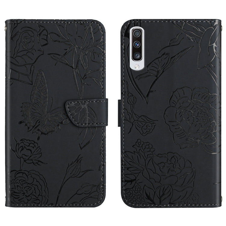 Skin Feel Butterfly Peony Embossed Leather Phone Case, For Samsung Galaxy A51, For Samsung Galaxy A51 5G, For Samsung Galaxy A53 5G, For Samsung Galaxy A70, For Samsung Galaxy A70e, For Samsung Galaxy A71, For Samsung Galaxy A71 5G                     ...