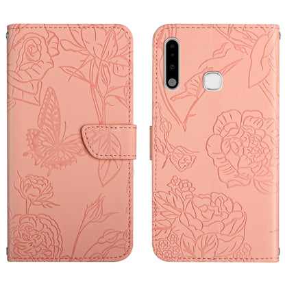 Skin Feel Butterfly Peony Embossed Leather Phone Case, For Samsung Galaxy A51, For Samsung Galaxy A51 5G, For Samsung Galaxy A53 5G, For Samsung Galaxy A70, For Samsung Galaxy A70e, For Samsung Galaxy A71, For Samsung Galaxy A71 5G                     ...