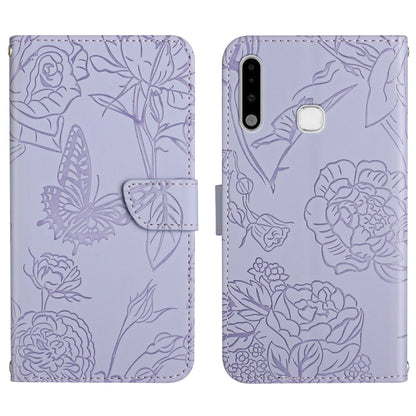 Skin Feel Butterfly Peony Embossed Leather Phone Case, For Samsung Galaxy A51, For Samsung Galaxy A51 5G, For Samsung Galaxy A53 5G, For Samsung Galaxy A70, For Samsung Galaxy A70e, For Samsung Galaxy A71, For Samsung Galaxy A71 5G                     ...