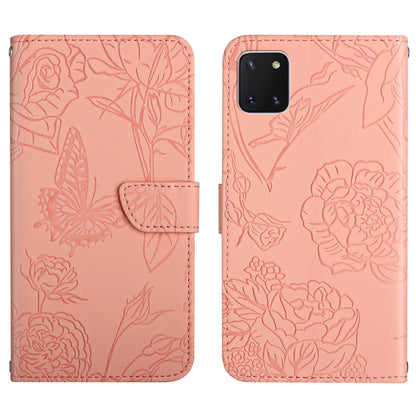 Skin Feel Butterfly Peony Embossed Leather Phone Case, For Samsung Galaxy A51, For Samsung Galaxy A51 5G, For Samsung Galaxy A53 5G, For Samsung Galaxy A70, For Samsung Galaxy A70e, For Samsung Galaxy A71, For Samsung Galaxy A71 5G                     ...