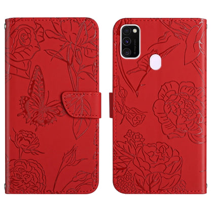 Skin Feel Butterfly Peony Embossed Leather Phone Case, For Samsung Galaxy A82, For Samsung Galaxy A91, For Samsung Galaxy F52 5G, For Samsung Galaxy F62 / M62, For Samsung Galaxy M10 / A10, For Samsung Galaxy M21, For Samsung Galaxy M31                ...