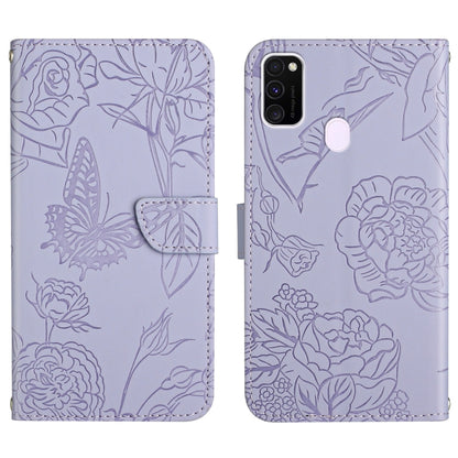 Skin Feel Butterfly Peony Embossed Leather Phone Case, For Samsung Galaxy A82, For Samsung Galaxy A91, For Samsung Galaxy F52 5G, For Samsung Galaxy F62 / M62, For Samsung Galaxy M10 / A10, For Samsung Galaxy M21, For Samsung Galaxy M31                ...