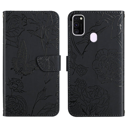 Skin Feel Butterfly Peony Embossed Leather Phone Case, For Samsung Galaxy A82, For Samsung Galaxy A91, For Samsung Galaxy F52 5G, For Samsung Galaxy F62 / M62, For Samsung Galaxy M10 / A10, For Samsung Galaxy M21, For Samsung Galaxy M31                ...