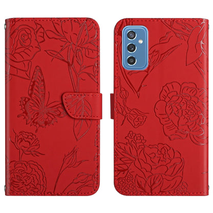 Skin Feel Butterfly Peony Embossed Leather Phone Case, For Samsung Galaxy A82, For Samsung Galaxy A91, For Samsung Galaxy F52 5G, For Samsung Galaxy F62 / M62, For Samsung Galaxy M10 / A10, For Samsung Galaxy M21, For Samsung Galaxy M31                ...