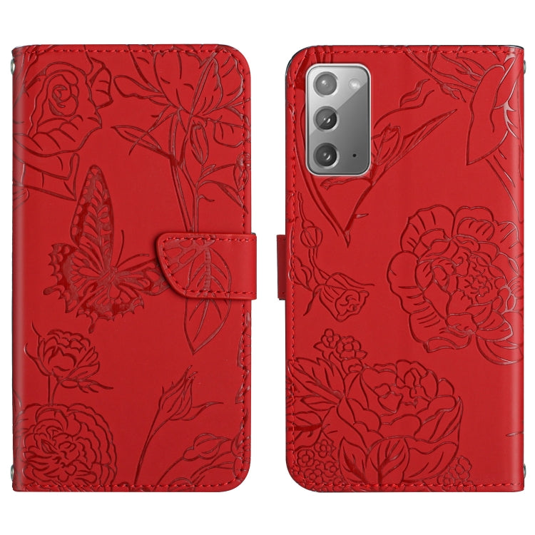 Skin Feel Butterfly Peony Embossed Leather Phone Case, For Samsung Galaxy Note10, For Samsung Galaxy Note10+, For Samsung Galaxy Note20, For Samsung Galaxy Note20 Ultra, For Samsung Galaxy S10, For Samsung Galaxy S10+, For Samsung Galaxy S10e          ...