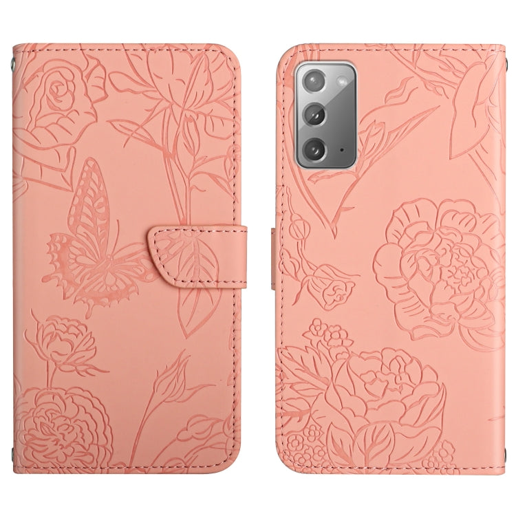 Skin Feel Butterfly Peony Embossed Leather Phone Case, For Samsung Galaxy Note10, For Samsung Galaxy Note10+, For Samsung Galaxy Note20, For Samsung Galaxy Note20 Ultra, For Samsung Galaxy S10, For Samsung Galaxy S10+, For Samsung Galaxy S10e          ...