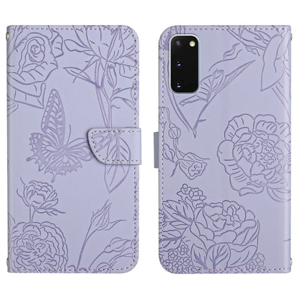 Skin Feel Butterfly Peony Embossed Leather Phone Case, For Samsung Galaxy Note10, For Samsung Galaxy Note10+, For Samsung Galaxy Note20, For Samsung Galaxy Note20 Ultra, For Samsung Galaxy S10, For Samsung Galaxy S10+, For Samsung Galaxy S10e          ...