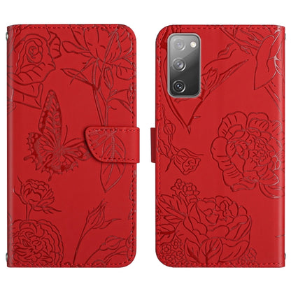 Skin Feel Butterfly Peony Embossed Leather Phone Case, For Samsung Galaxy Note10, For Samsung Galaxy Note10+, For Samsung Galaxy Note20, For Samsung Galaxy Note20 Ultra, For Samsung Galaxy S10, For Samsung Galaxy S10+, For Samsung Galaxy S10e          ...