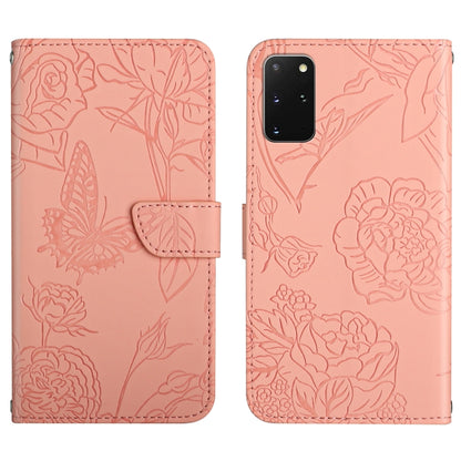 Skin Feel Butterfly Peony Embossed Leather Phone Case, For Samsung Galaxy S20+, For Samsung Galaxy S20 Ultra, For Samsung Galaxy S21 5G, For Samsung Galaxy S21 FE 5G, For Samsung Galaxy S21+ 5G, For Samsung Galaxy S21 Ultra 5G, For Samsung Galaxy S22 5...