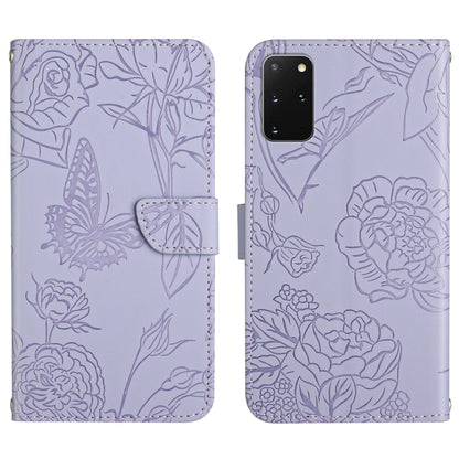Skin Feel Butterfly Peony Embossed Leather Phone Case, For Samsung Galaxy S20+, For Samsung Galaxy S20 Ultra, For Samsung Galaxy S21 5G, For Samsung Galaxy S21 FE 5G, For Samsung Galaxy S21+ 5G, For Samsung Galaxy S21 Ultra 5G, For Samsung Galaxy S22 5...