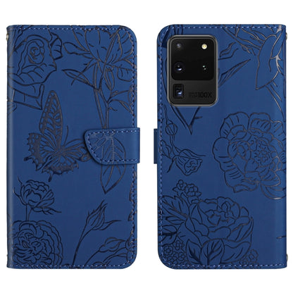Skin Feel Butterfly Peony Embossed Leather Phone Case, For Samsung Galaxy S20+, For Samsung Galaxy S20 Ultra, For Samsung Galaxy S21 5G, For Samsung Galaxy S21 FE 5G, For Samsung Galaxy S21+ 5G, For Samsung Galaxy S21 Ultra 5G, For Samsung Galaxy S22 5...