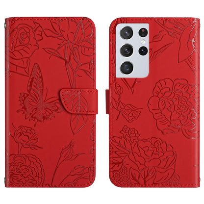 Skin Feel Butterfly Peony Embossed Leather Phone Case, For Samsung Galaxy S20+, For Samsung Galaxy S20 Ultra, For Samsung Galaxy S21 5G, For Samsung Galaxy S21 FE 5G, For Samsung Galaxy S21+ 5G, For Samsung Galaxy S21 Ultra 5G, For Samsung Galaxy S22 5...