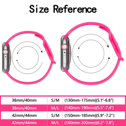 Butterfly Buckle Silicone Watchband, Size: S For Apple Watch Series, 7 45mm / 6&SE&5&4 44mm / 3&2&1 42mm
