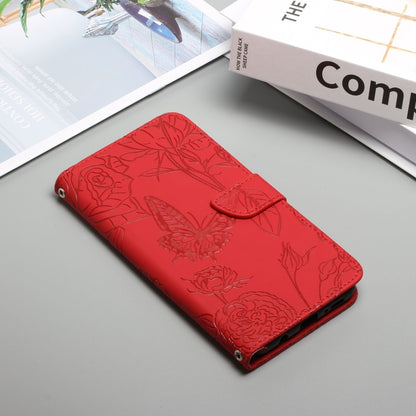 Skin Feel Butterfly Peony Embossed Leather Phone Case, For iPhone 13, For iPhone 13 mini, For iPhone 13 Pro, For iPhone 13 Pro Max, For iPhone XS / X, For iPhone XR, For iPhone XS Max
