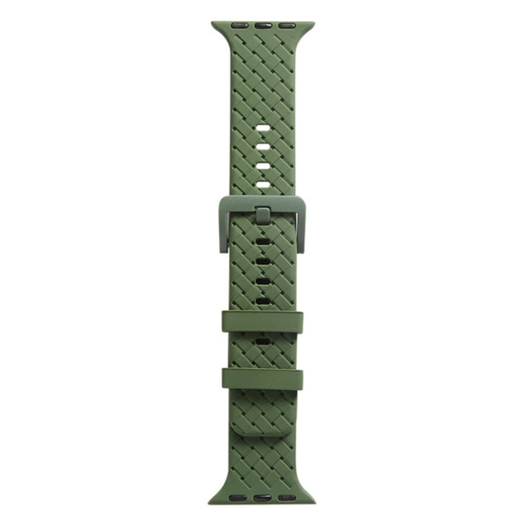 Braided Texture Silicone Watchband For Apple Watch Series, 7 41mm / 6&SE&5&4 40mm / 3&2&1 38mm, 7 45mm / 6&SE&5&4 44mm / 3&2&1 42mm