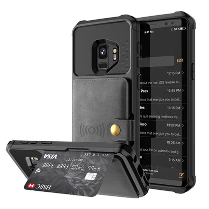 Magnetic Wallet Card Bag Leather Phone Case, For Samsung Galaxy Note10+, For Samsung Galaxy S10, For Samsung Galaxy S10e, For Samsung Galaxy S10+, For Samsung Galaxy Note9, For Samsung Galaxy S9, For Samsung Galaxy S9+, For Samsung Galaxy A12          ...