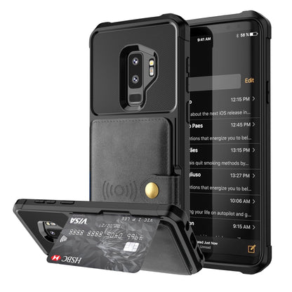 Magnetic Wallet Card Bag Leather Phone Case, For Samsung Galaxy Note10+, For Samsung Galaxy S10, For Samsung Galaxy S10e, For Samsung Galaxy S10+, For Samsung Galaxy Note9, For Samsung Galaxy S9, For Samsung Galaxy S9+, For Samsung Galaxy A12          ...
